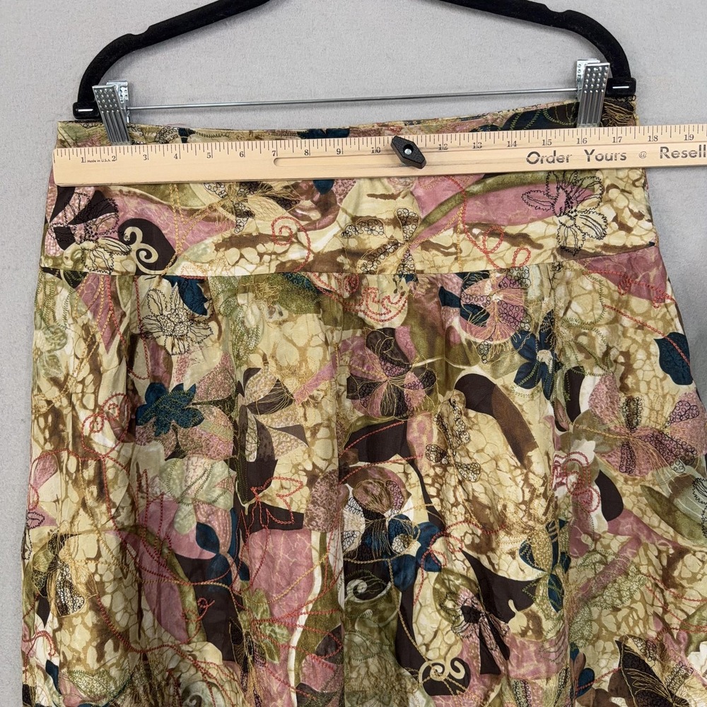 Chicos Skirt Womens 2.5 Colorful Silk Embroidered Floral Boho Luxury Flowy - Picture 6 of 12